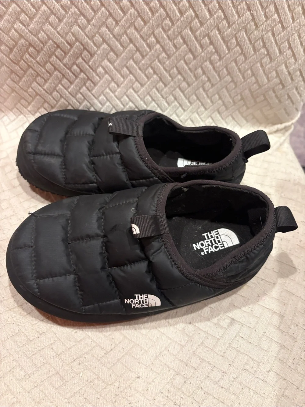 The North Face Black Quilted Puffy Slip-On Mules